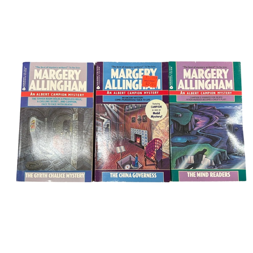 Margery Allingham Albert Campion Mystery 3 Book Lot Vintage British Sleuth Noir